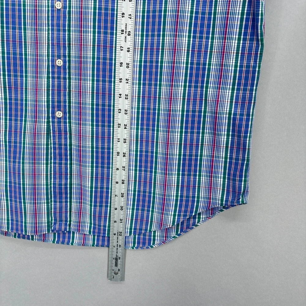 Polo Ralph Lauren Shirt Mens XL‎ Blue Pink Plaid Button Up Tartan Blake Vintage